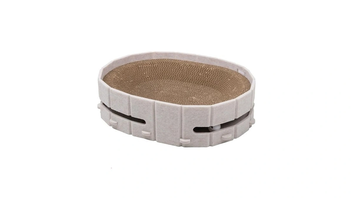 Vokino Interactive Cat Scratcher Lounge Bed Heavy Duty Corrugated Cardboard