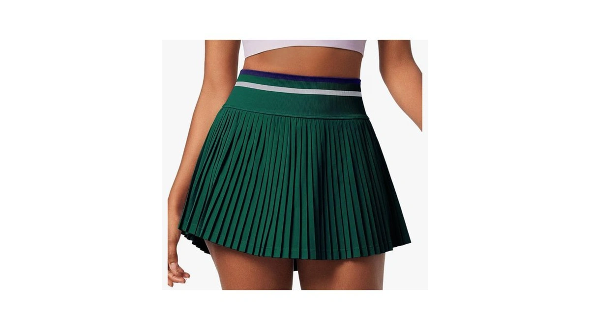 Ewedoos Pleated Tennis Skirt With Shorts Seamless High Waisted Skirt