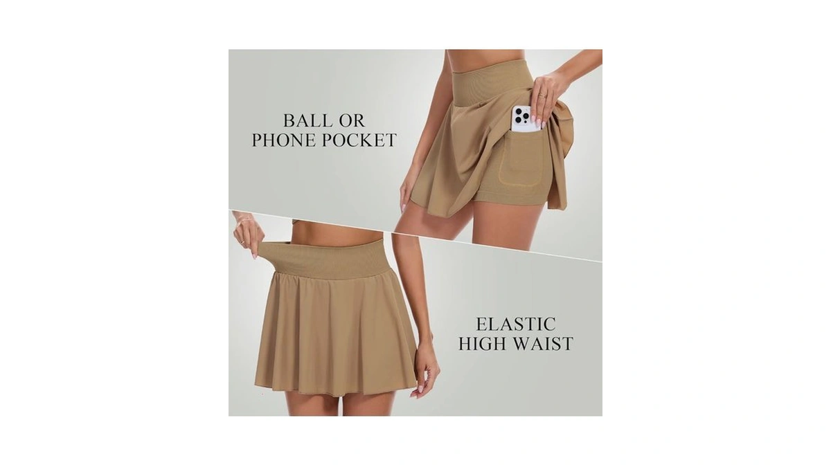 Riojoy Women’s High Waisted Tennis Skirt With Pockets Pleated Athletic