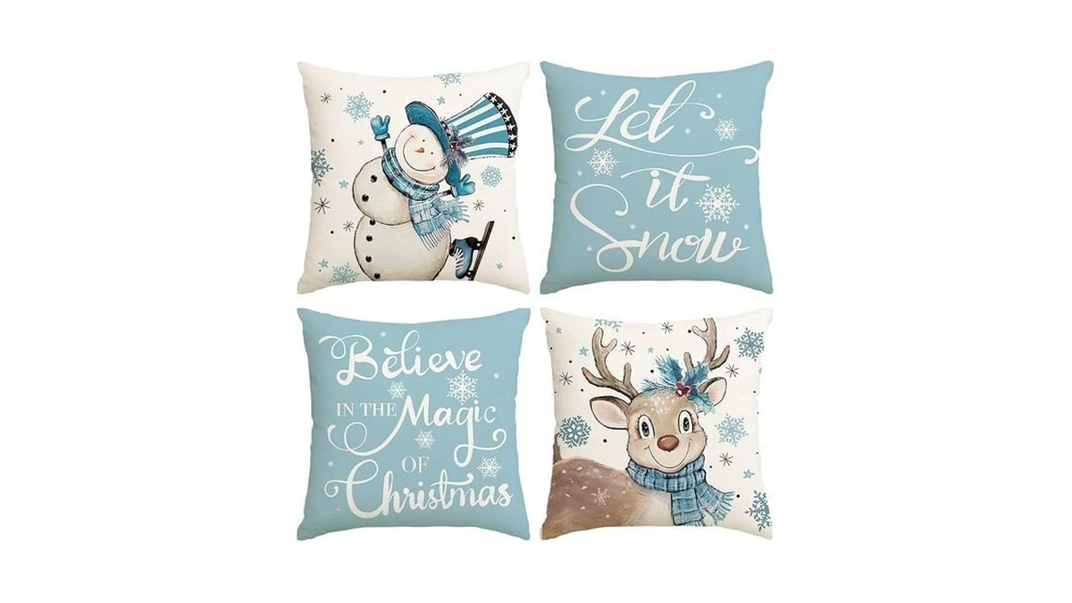 Rabusofa Christmas Decorations Pillow Covers 18x18 Inch Set Of 4