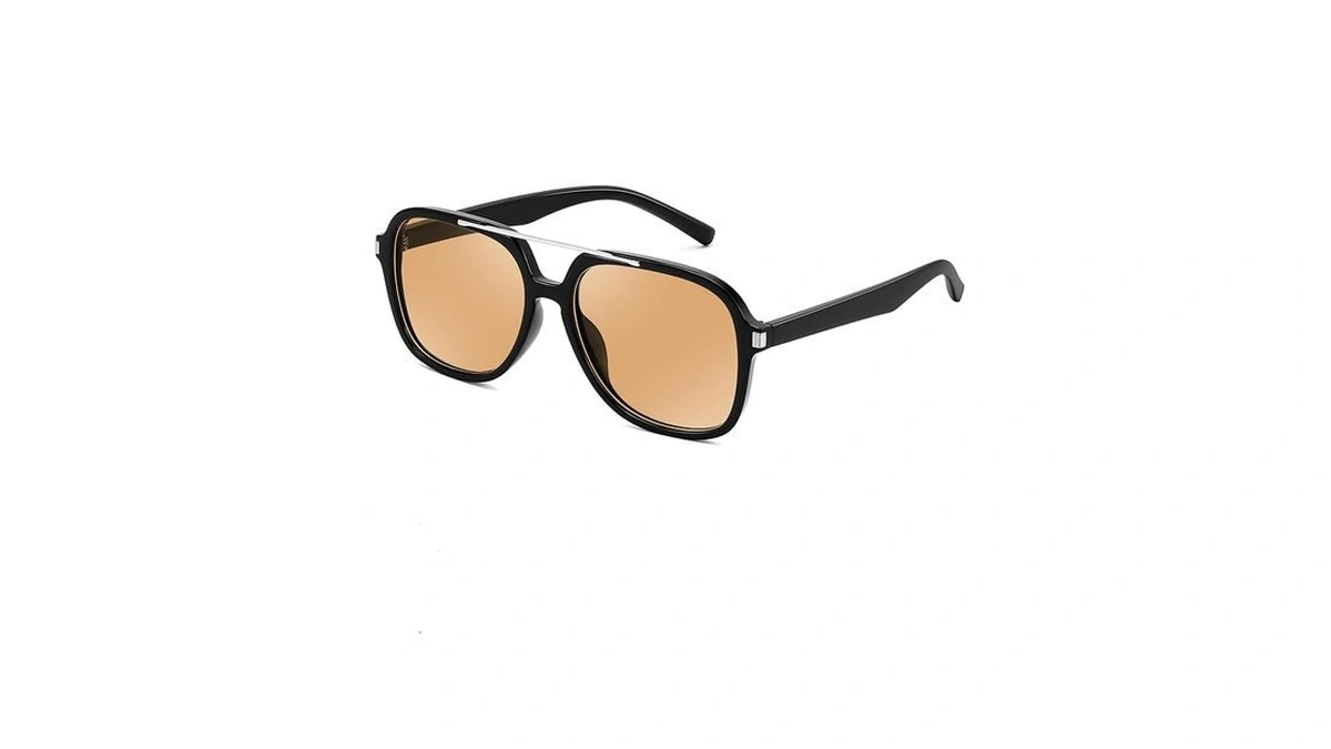 Feisedy Trendy Aviator Sunglasses For Women Men Square 70s Lightweight
