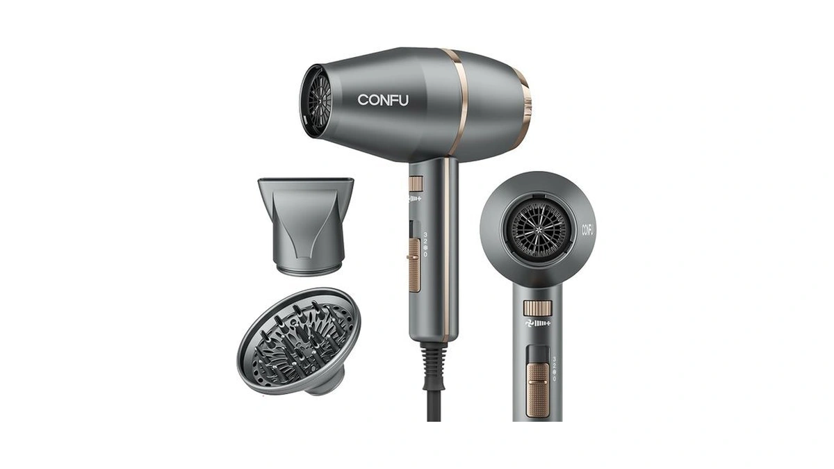 Confu Professional Ionic Hair Dryer With Diffuser Fast Drying 1875