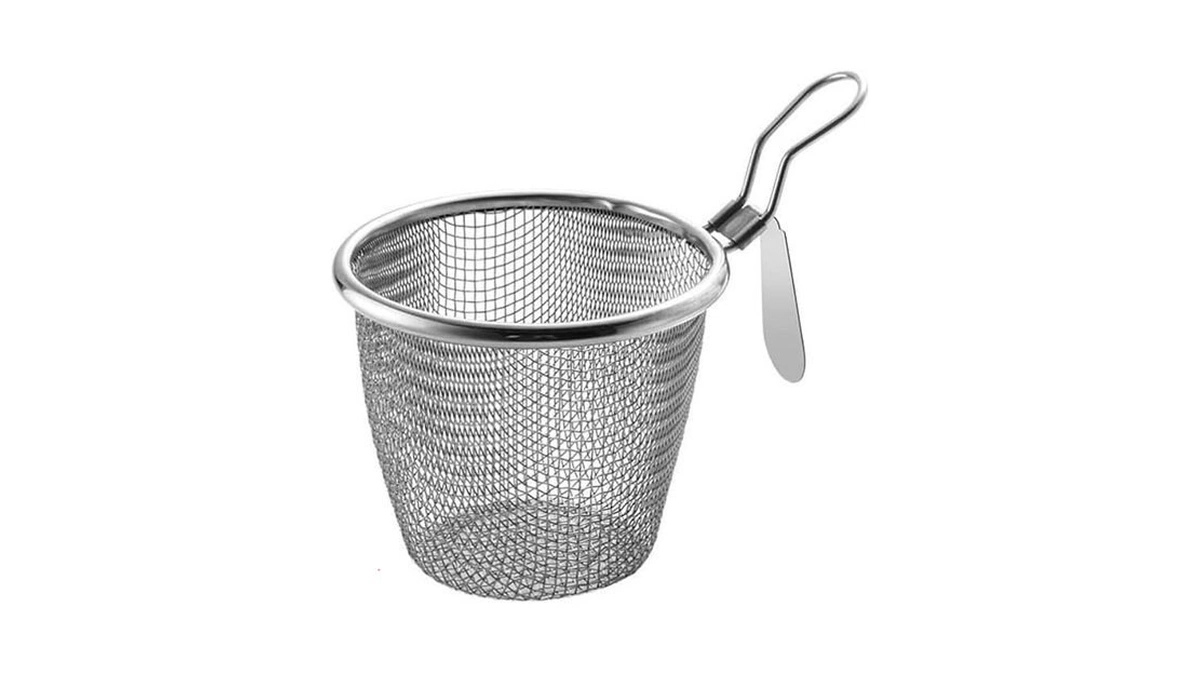 Silver Dumpling Noodle Strainer, Fine Mesh Strainer With Handle Colanders