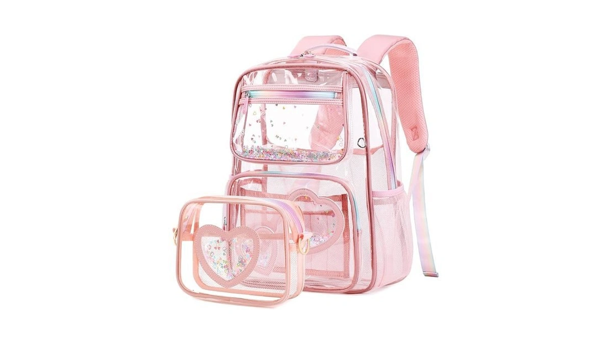 Clear Backpack For Girls,transparent Backpacks Crossbody Bag For Kids Elementary
