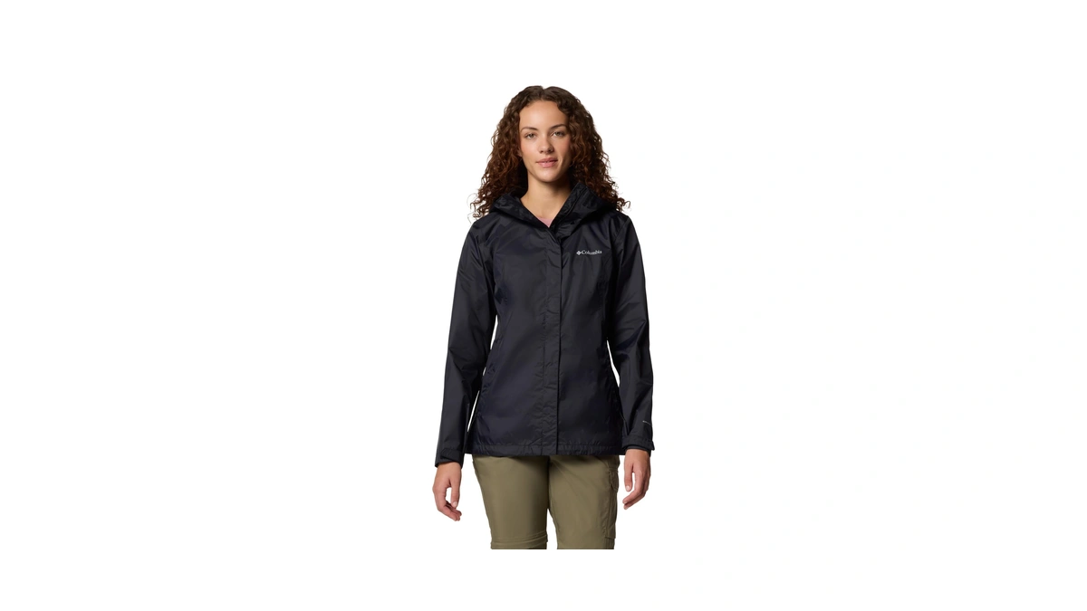 Columbia Womens Arcadia Ii Waterproof Rain Jacket, Black, Small