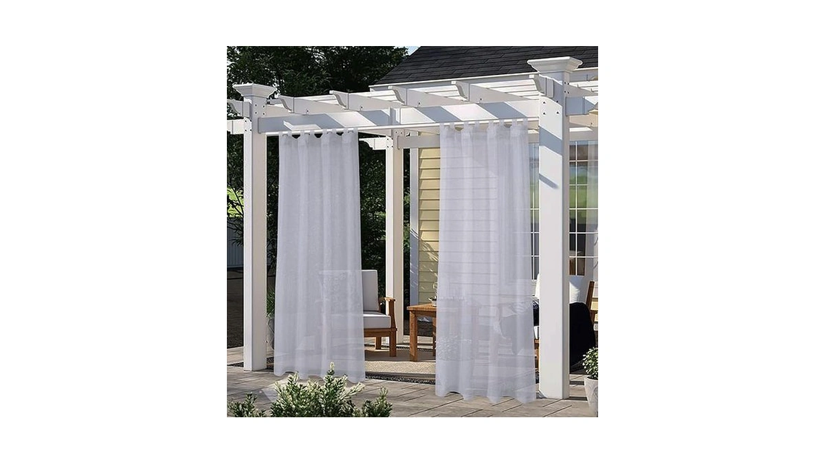 Lordtex Burlap Linen Look Outdoor Curtains For Patio 2 Panels