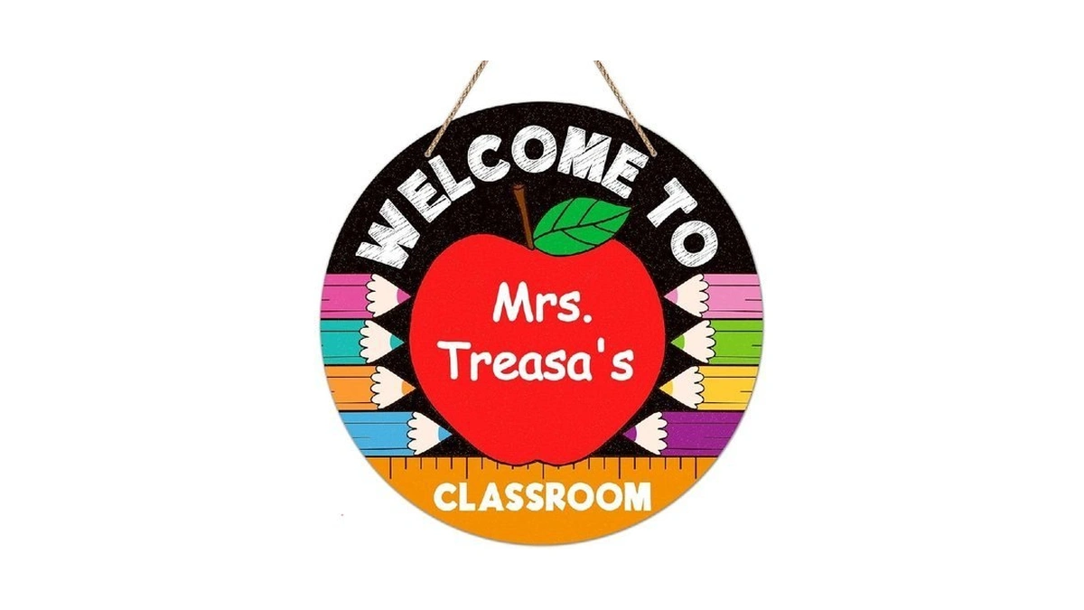 Sicohome Welcome Sign For Classroom Door Decorations - 12" Personalized