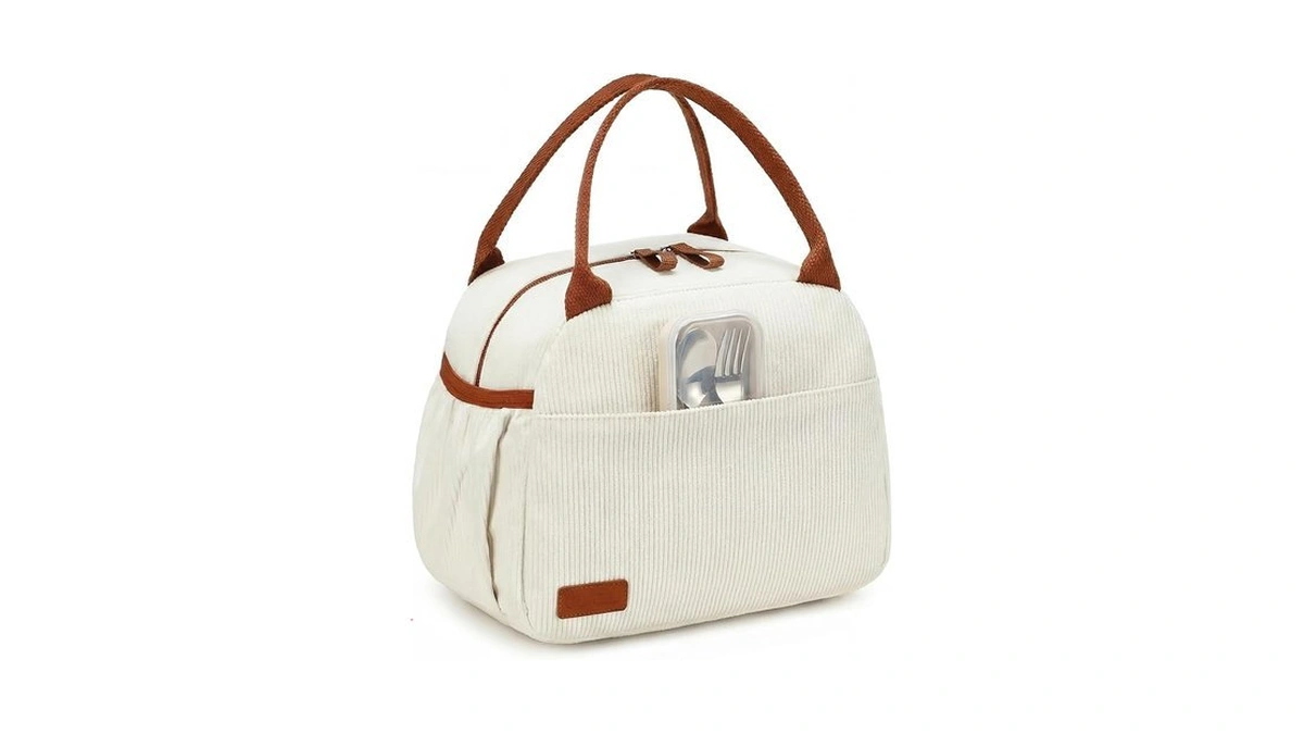 Ledaou Lunch Box For Women Insulated Lunch Bag Corduroy Lunch