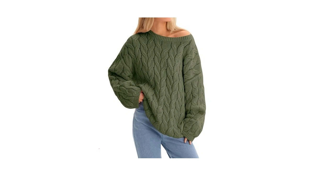 Cicy Bell Womens Oversized Cable Knit Sweaters Long Sleeve Chunky
