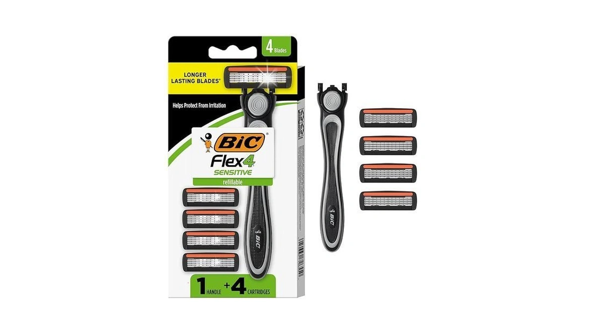 Bic Flex 4 Men's Refillable 4-blade Razors, 1 Handle, 4