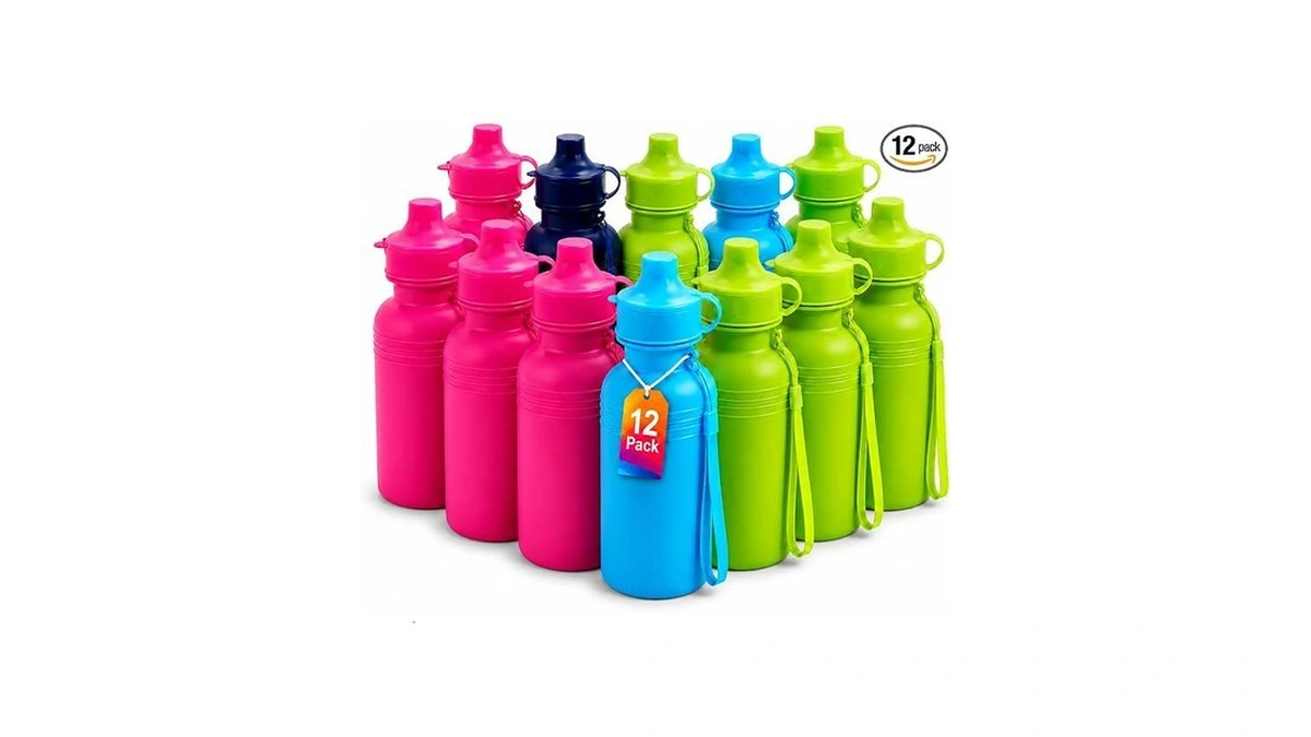 4e's Novelty Bulk Water Sports Bottles For Kids 18 Oz