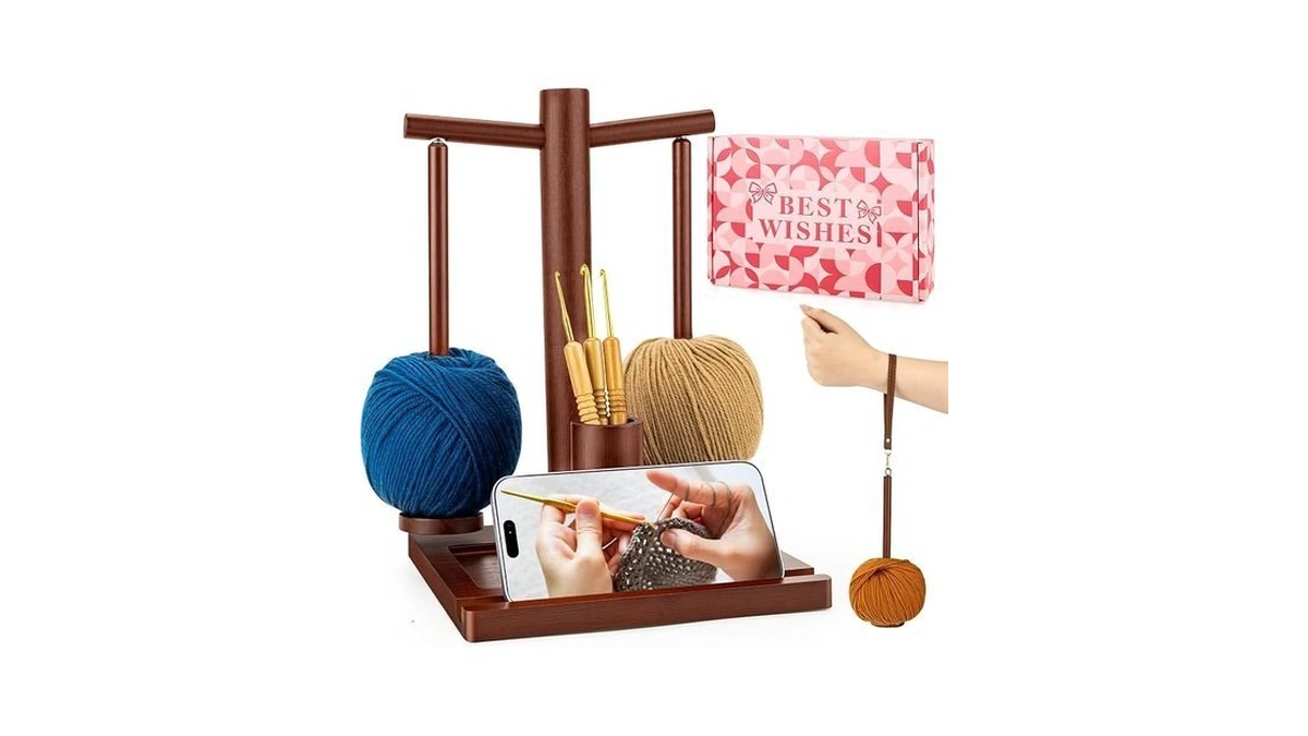 2-in-1 Magnetic Yarn Holder For Crocheting And Knitting