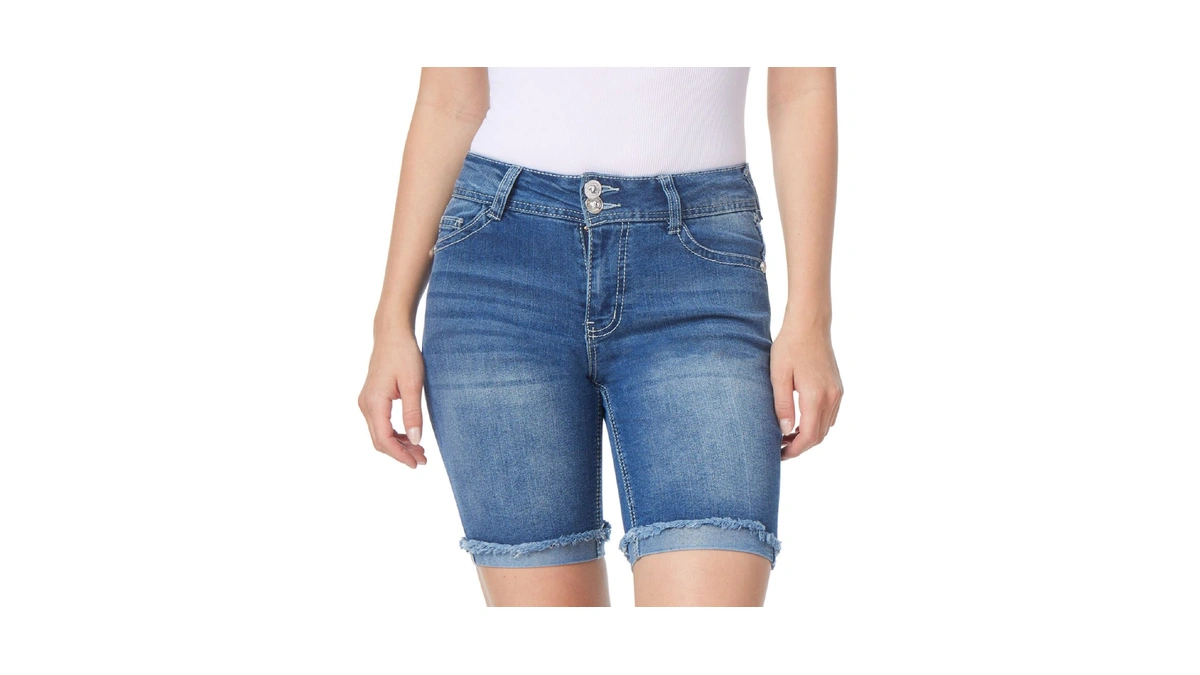 Wallflower Shorts For Women Luscious Curvy 9-inch Bermuda Denim Mid-rise