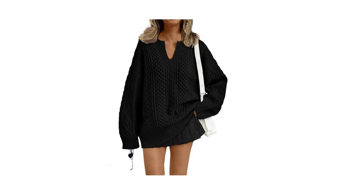 Trendy Queen Oversized Cable Knit Sweaters For Women 2026 Fall
