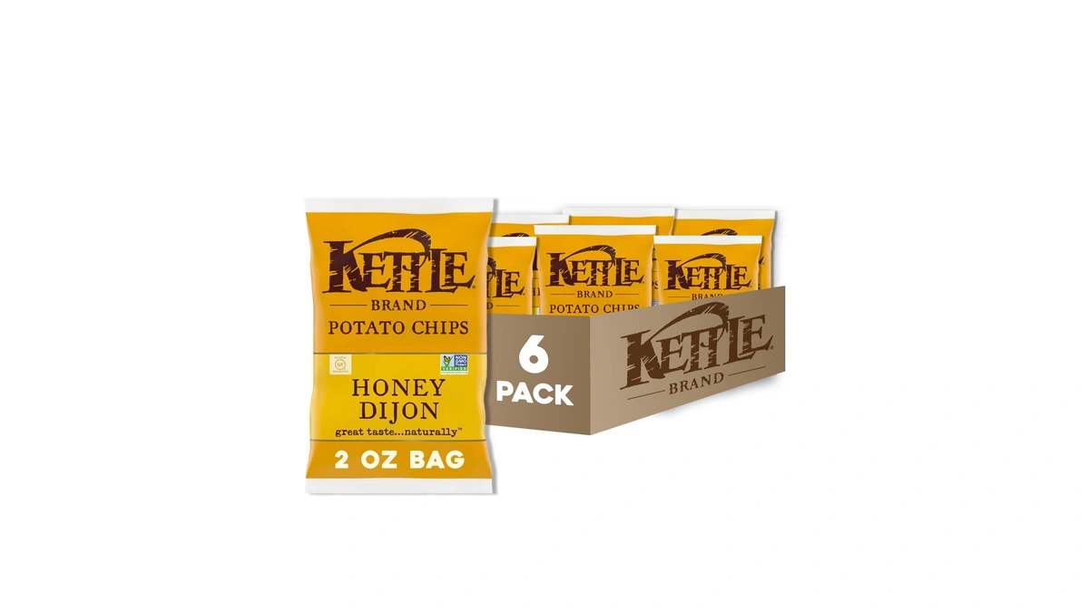 Kettle Brand Potato Chips, Honey Dijon Kettle Chips, Snack Bag,