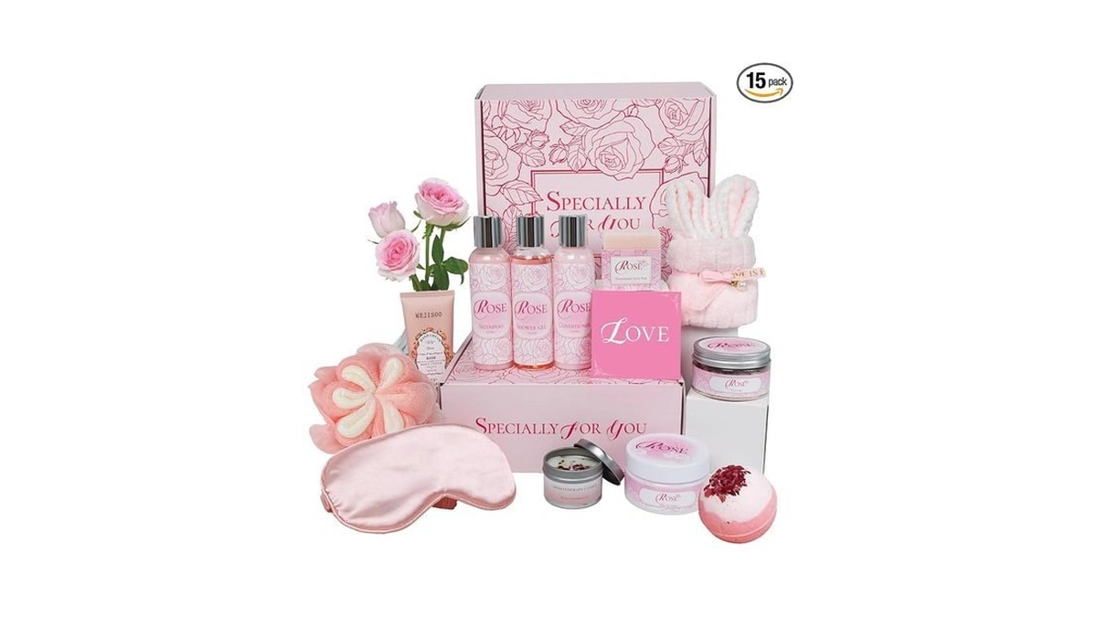 15pcs Rose Spa Kit Bath Sets For Women Gift Birthday