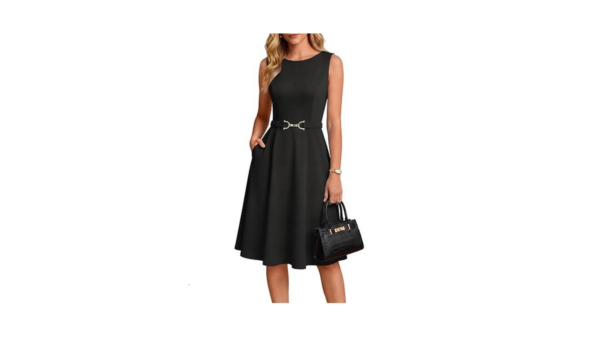 Grace Karin Work Business Midi Flowy Sleeveless Dresses For Women