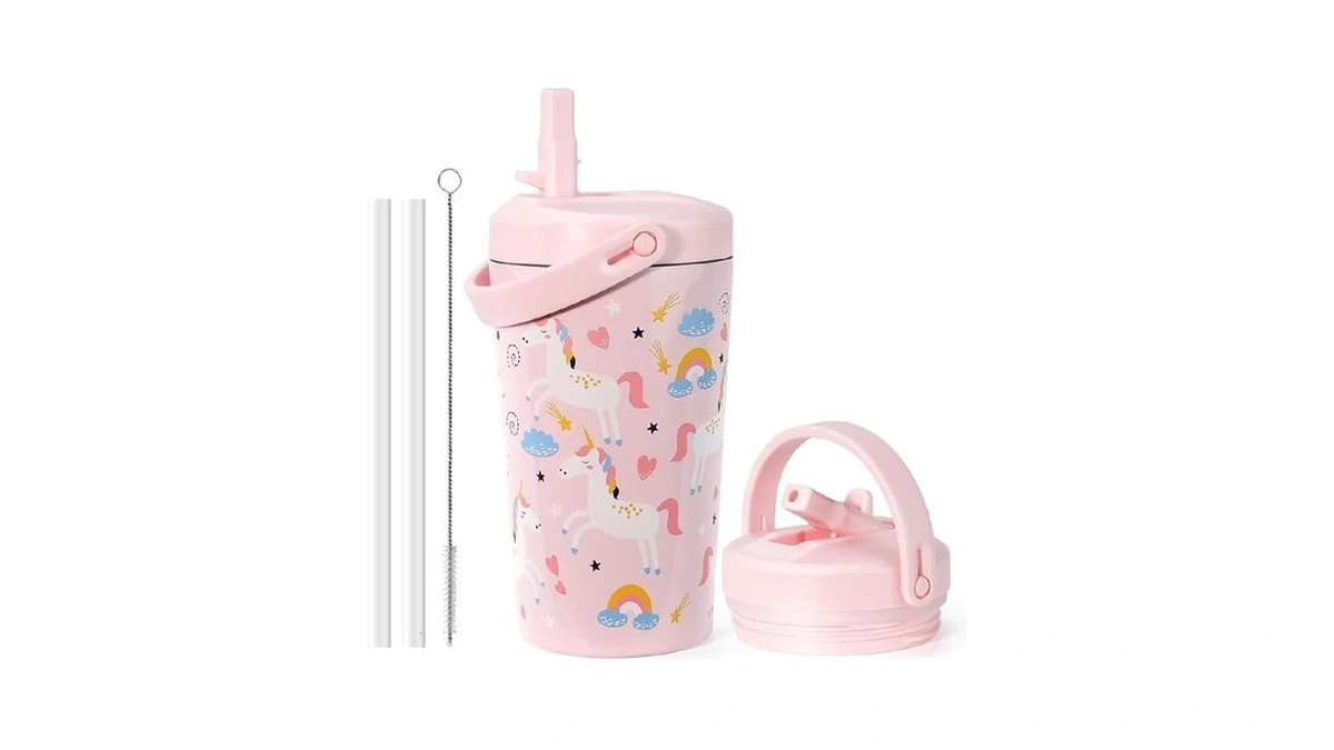 Buzio 14 Oz Water Bottle With Straw Lid, Insulated Water
