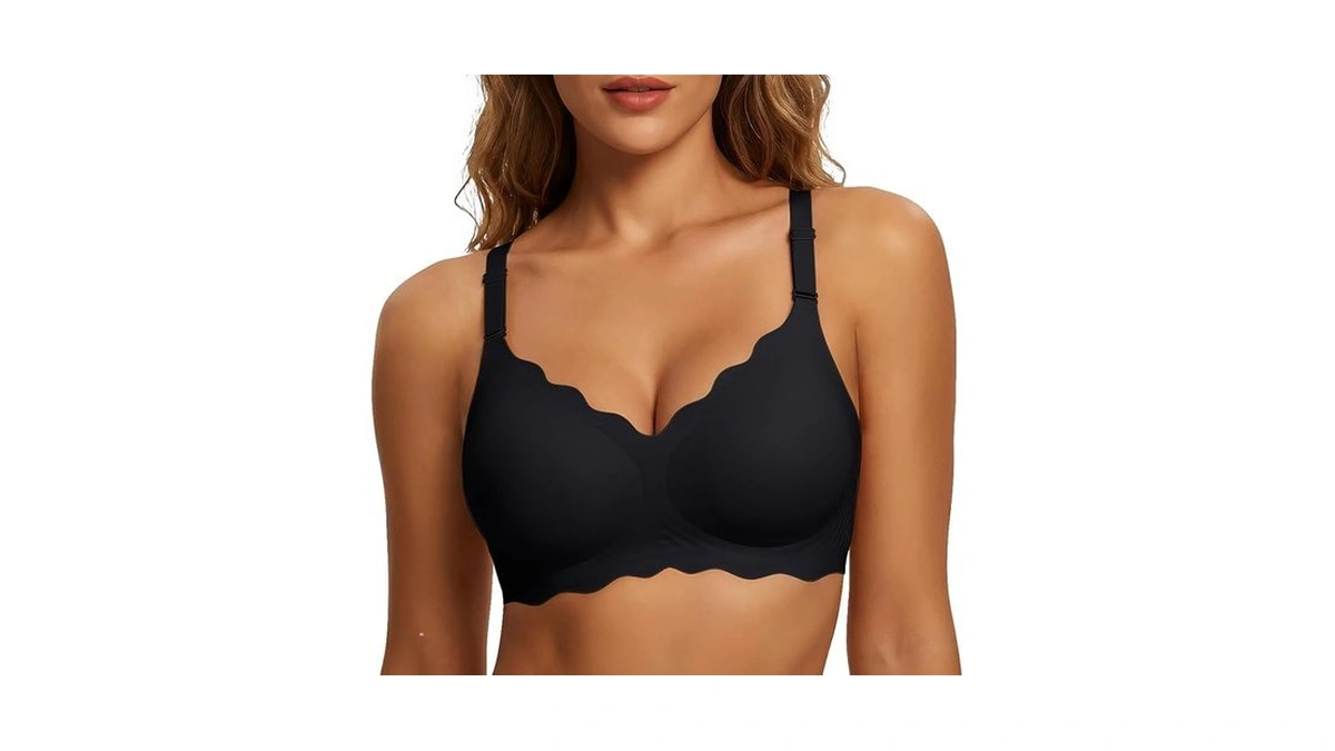 Avimiyou Jelly Bras For Women Wireless Seamless Scalloped Everyday Bralette