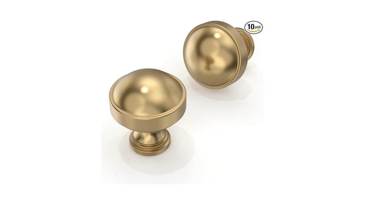 Asimerdeco 10 Pack Champagne Bronze Cabinet Knobs 1-1/5 Inch(30mm) Single
