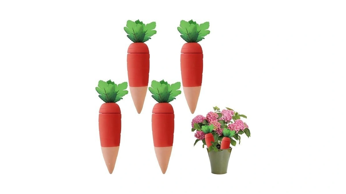 4pcs Terracotta Watering Spikes - Automatic Self-watering Stakes