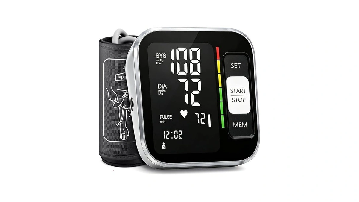 Blood Pressure Monitor Upper Arm Backlit Lcd Bp Machine With