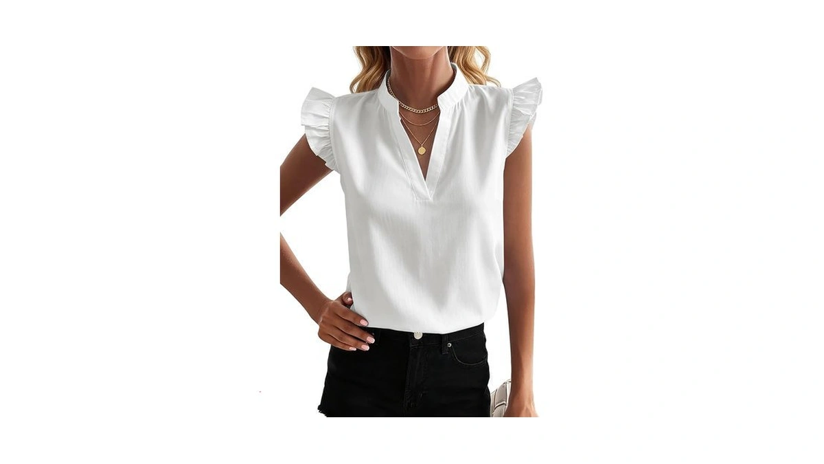 Niloine Fancy Tops For Women Basic Sleeveless Teaching Professional Blouses