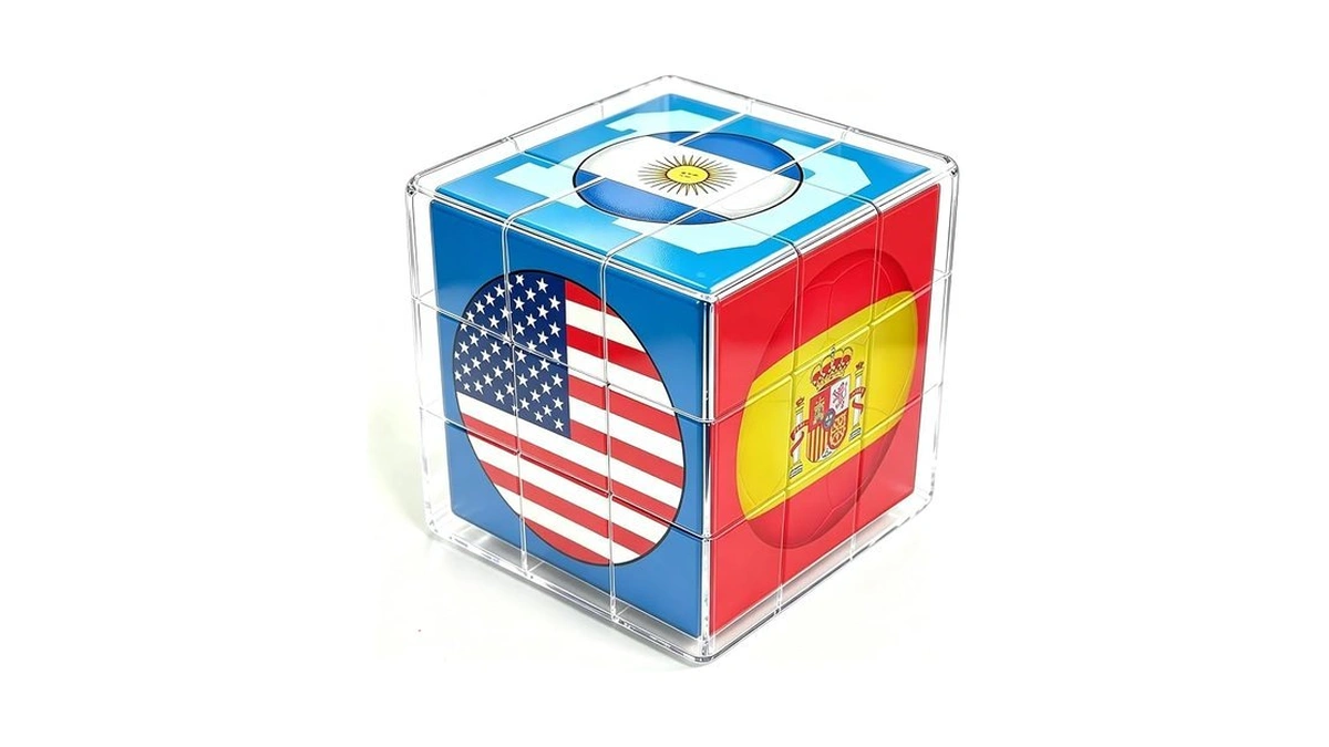 Argentina Merch 2026 Spanish Soccer Toys 3x3 Cube Puzzle,football Sports