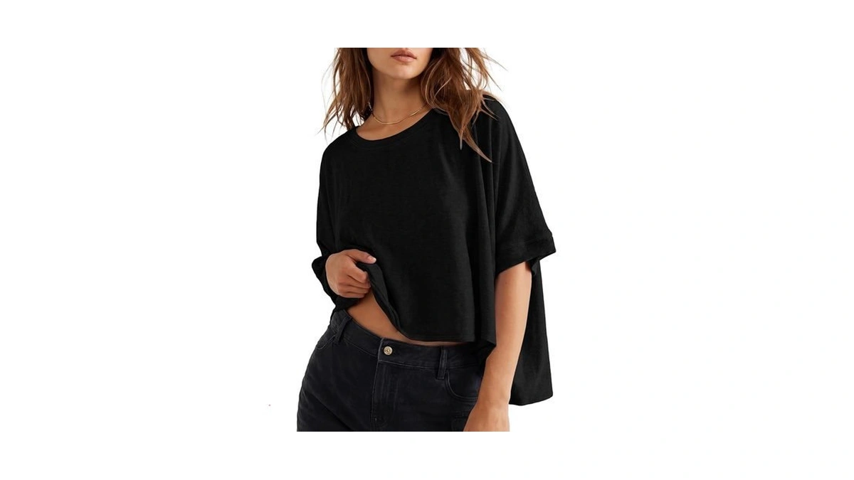 Lepunuo Womens Summer Tops Oversized Short Sleeve Cotton Shirts