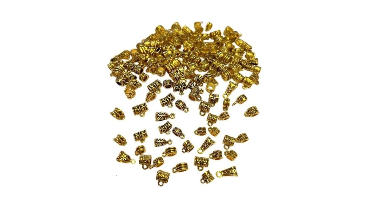 Yyhdtyfy Metal Spacer Bail Beads Mixed Antique Bail Tube Beads