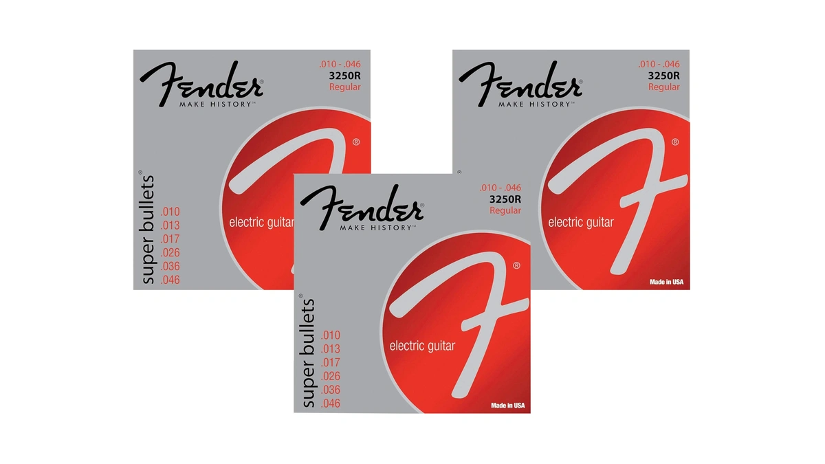 Fender Super 3250 Bullet Electric Guitar Strings, Nickel Plated Steel,