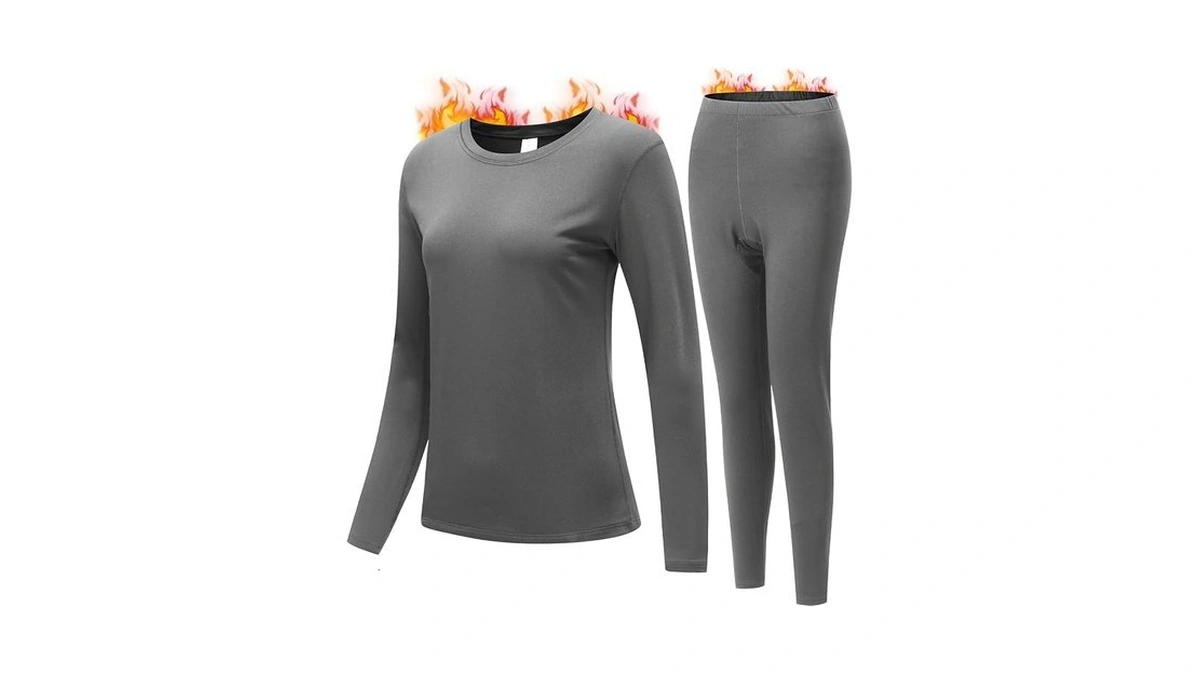Jzcreater Women Thermal Underwear Set, Long Johns Base Layer Top