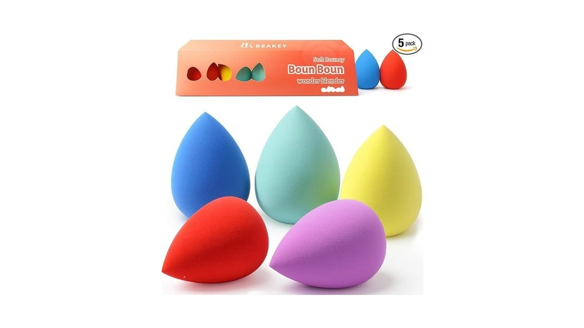 Beakey Makeup Sponge Set, 5 Pack Foundation Beauty Sponges &