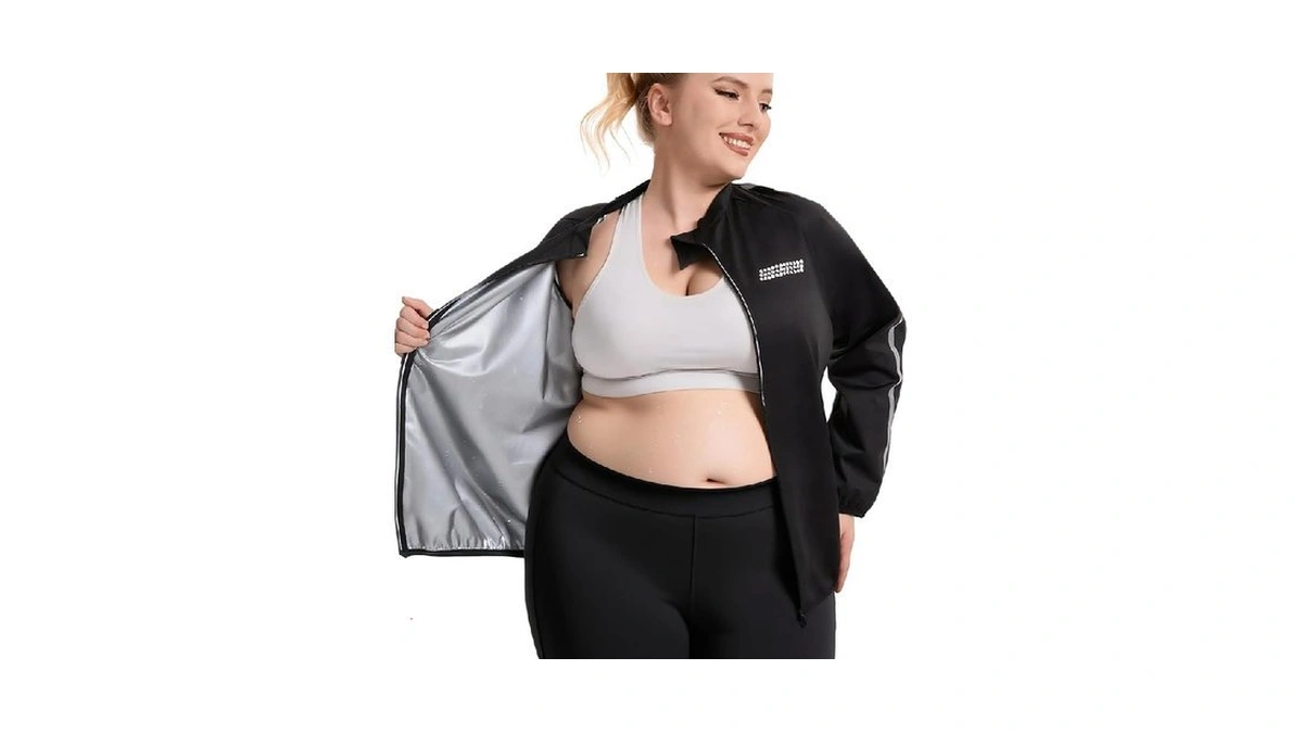 Ningmi Sauna Jackets Women Plus Size Sweat Suit Zipper Sauna