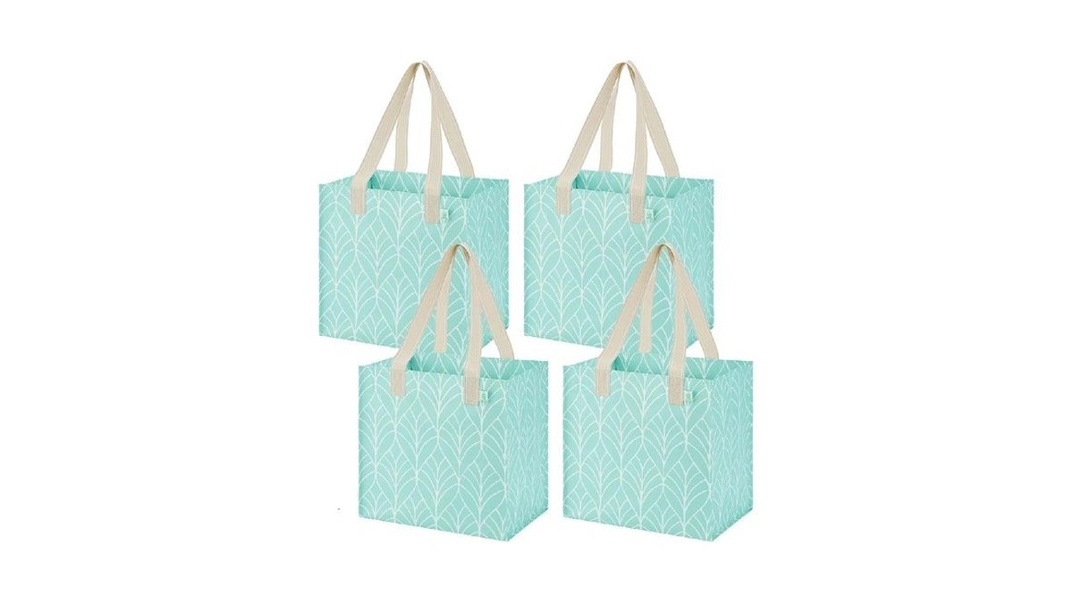 Veno 4 Pack Large Grocery Bag Reusable Shopping Bags With