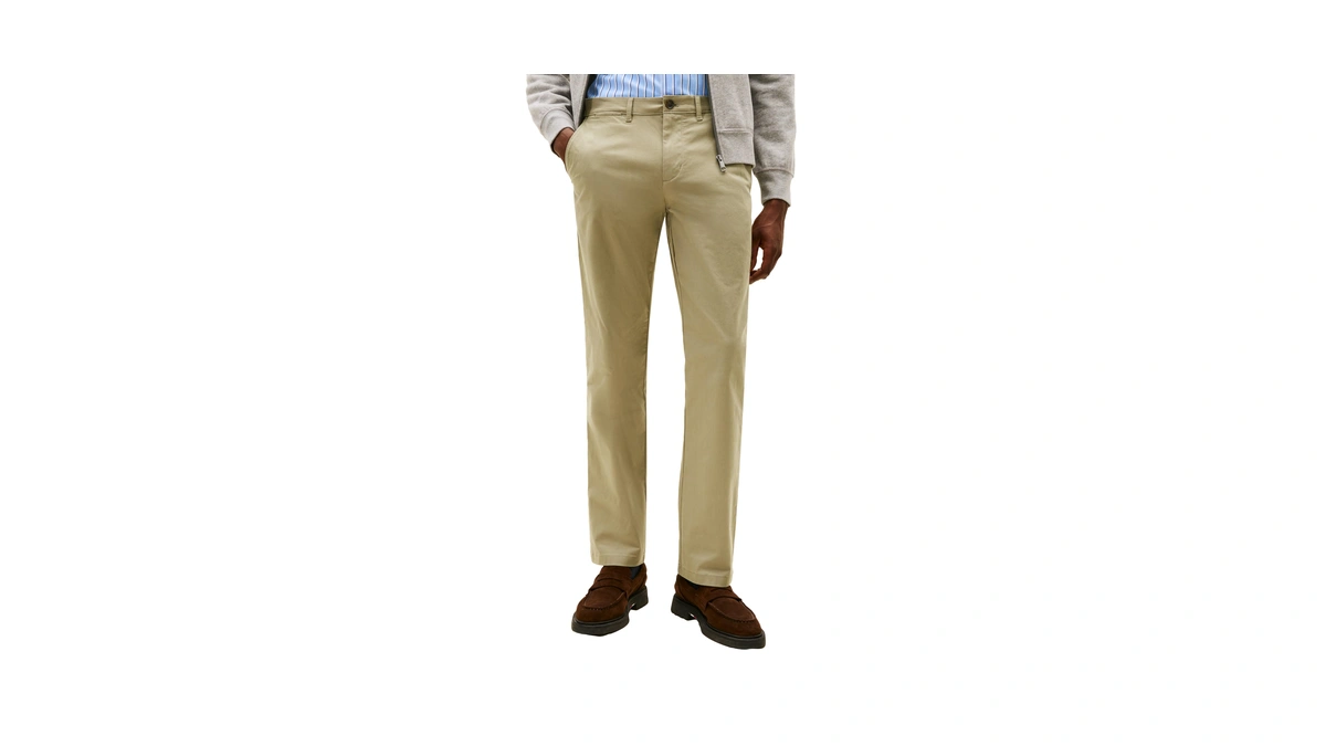 Tommy Hilfiger Men's Stretch Chino Pants In Custom Fit,liberty Gray