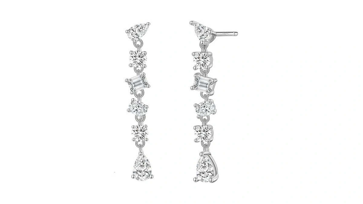 Eamti Bridal Wedding Earrings Cubic Zirconia Dangle Earrings For Women