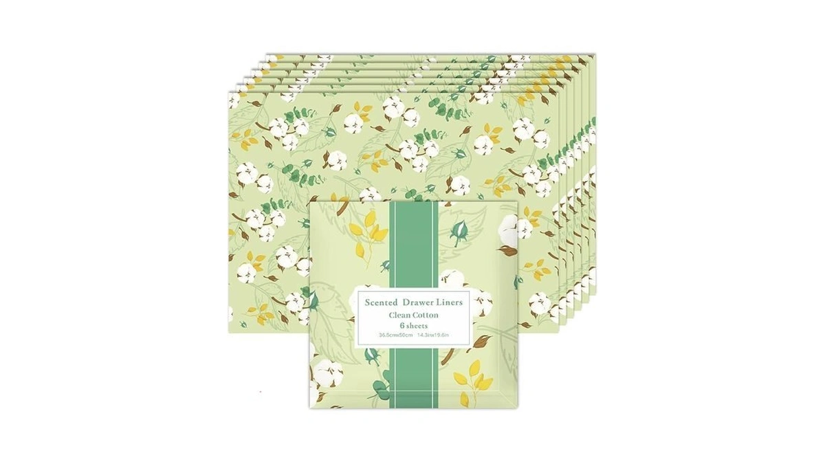 Scentorini Scented Drawer Liners For Dresser, 6 Sheet Clean Cotton