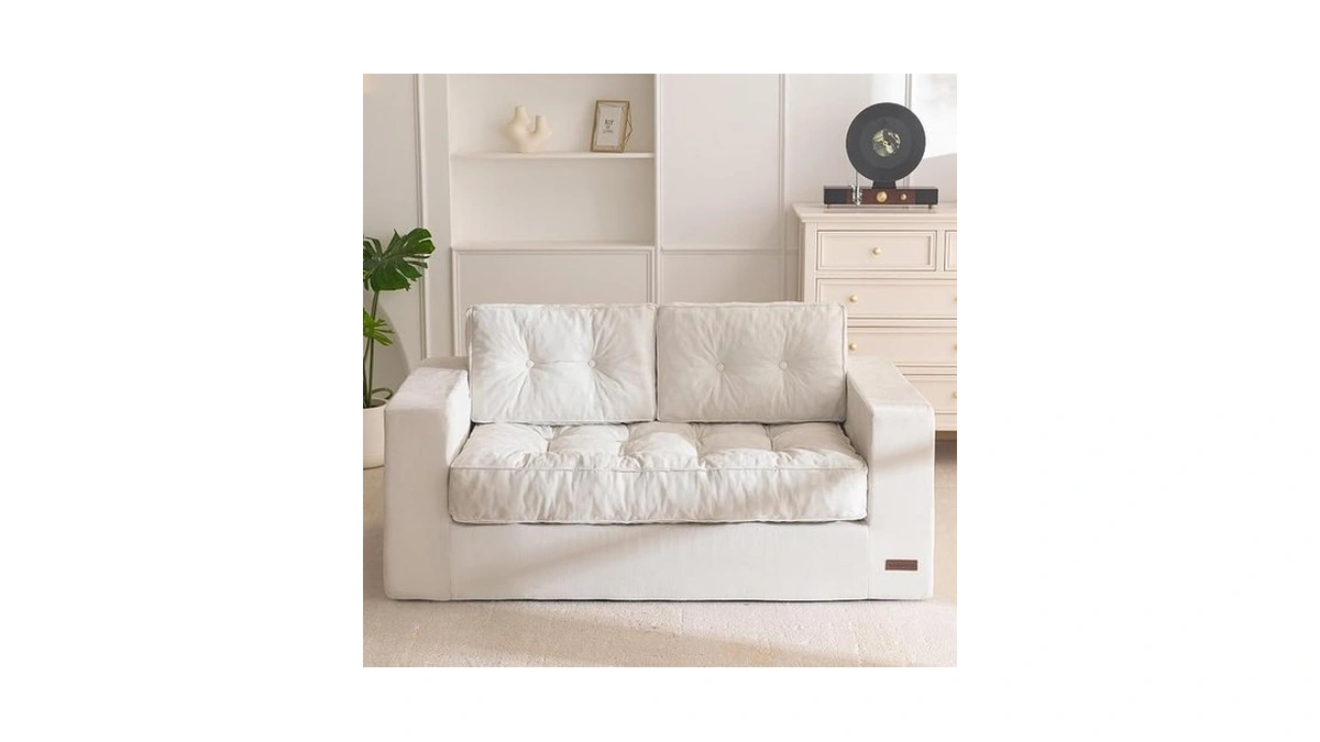 Maxyoyo Boneless Sofa Couch, 59" Loveseat Sofa For Small Space,