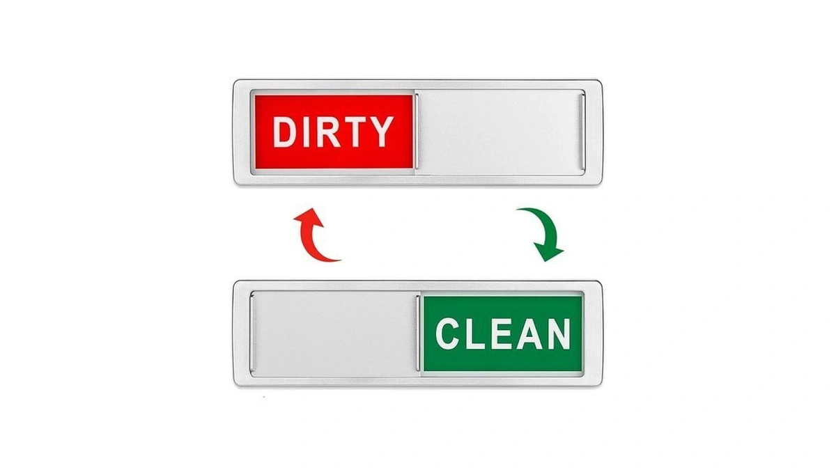 Cimkiz Dishwasher Magnet Clean Dirty Sign Shutter Only Changes When