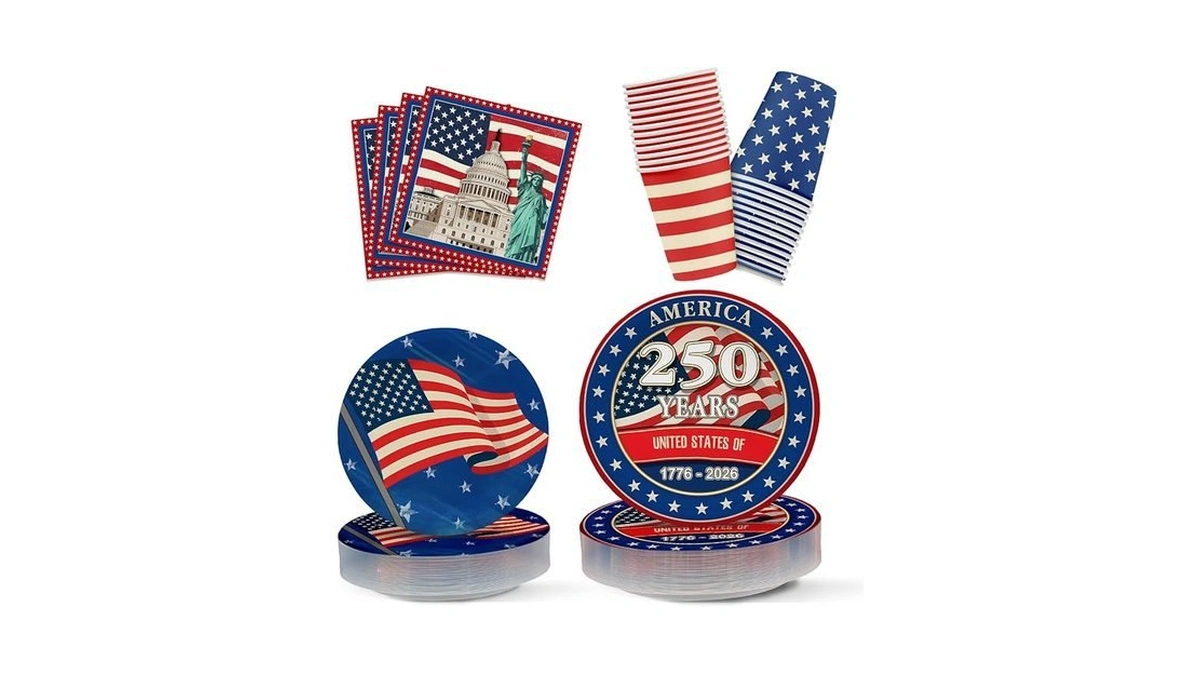 Hiboss 104pcs 4th Of July Decorations 250th Anniversary Patriotic American