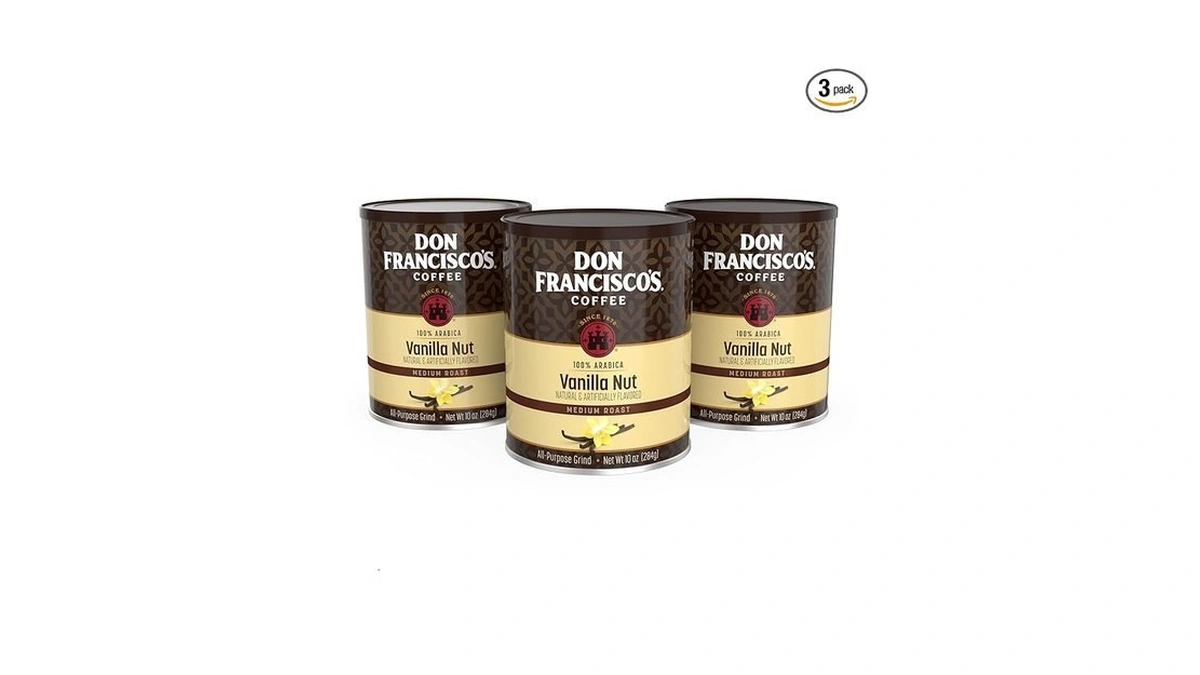 Don Francisco's Vanilla Nut Ground Coffee Can, Medium Roast, 10