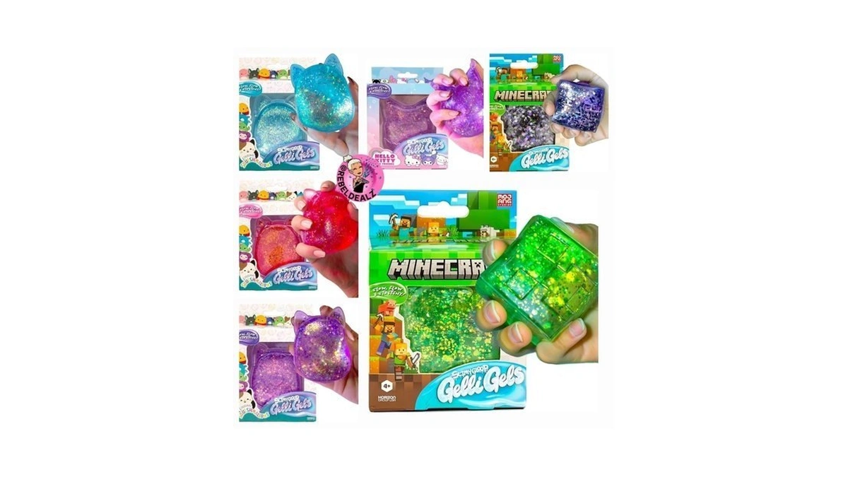 Minecraft Slimygloopยฎ Gelli Gels Enderman, Purple Slow-flow Glitter Squishy Sensory