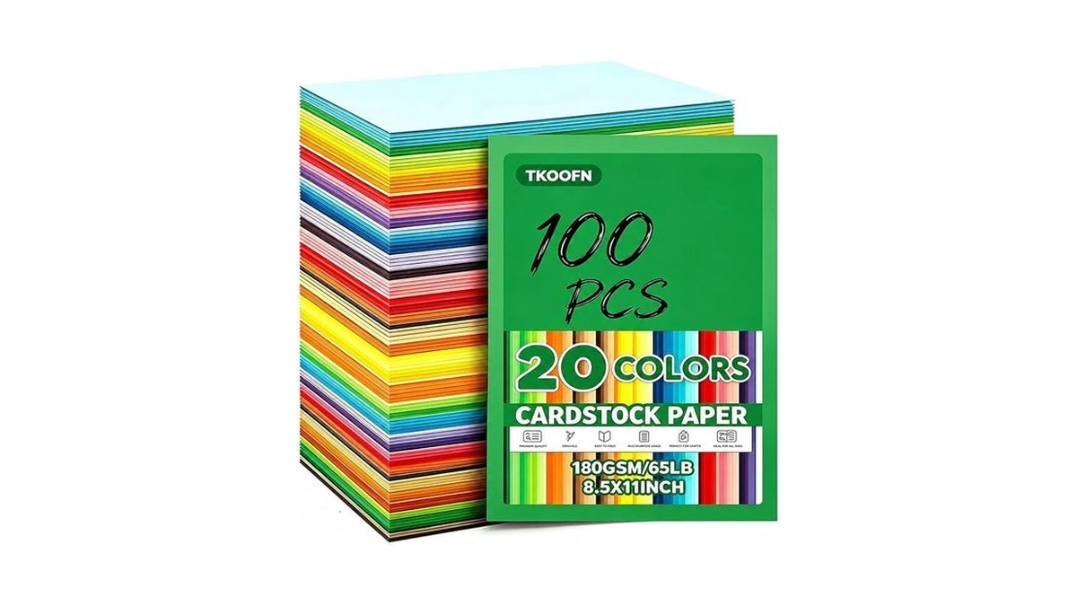 Tkoofn 100 Sheets 8.5" X 11" Colored Cardstock For Kids