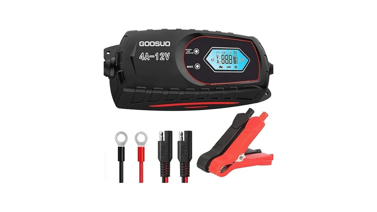 Goosuo 4a Car Battery Charger 6v/12v With Lcd Display For