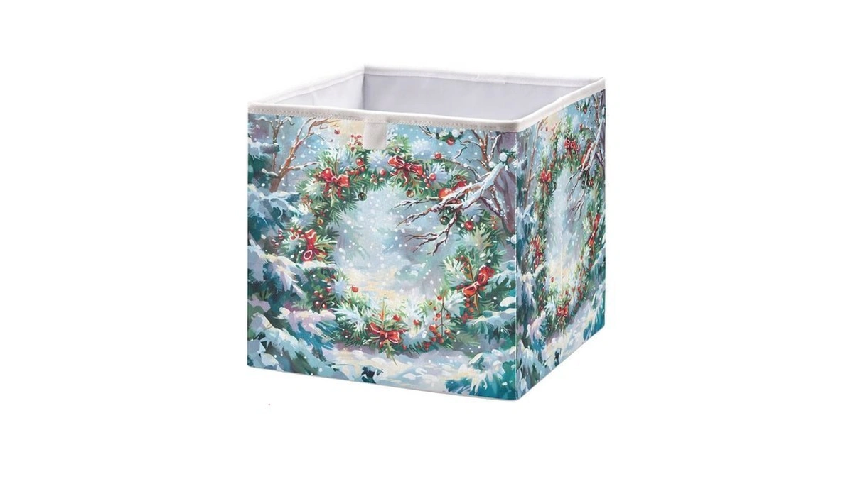 Senya Large Storage Bins Beautiful Christmas Wreath Collapsible Foldable Storage
