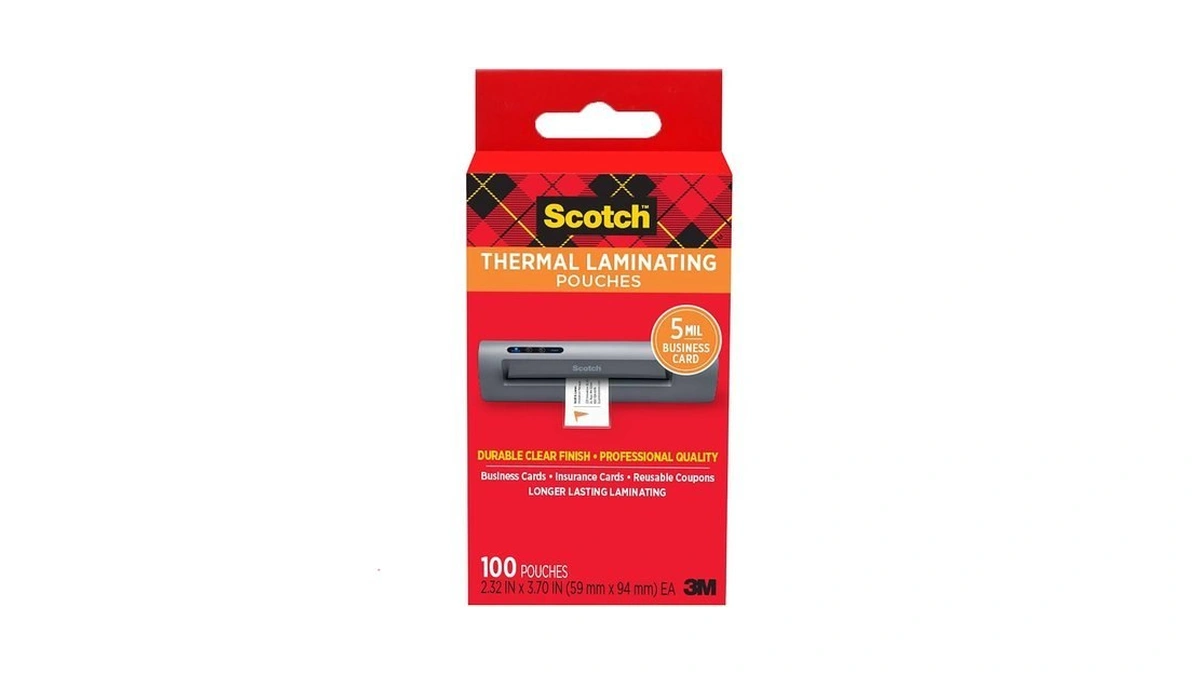 Scotch Thermal Pouches Business Card, 2.3 In X 3.70 In