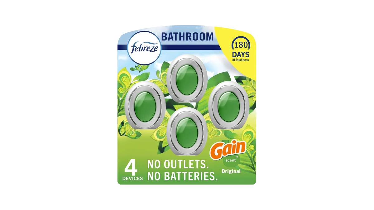 Febreze Bathroom Air Freshener, Odor-fighting, Plug In Alternative, White, Air
