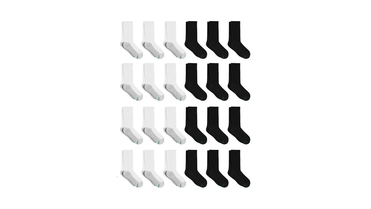 Hanes Boys' Crew Socks Pack, Socks For Boys Age 5-12,