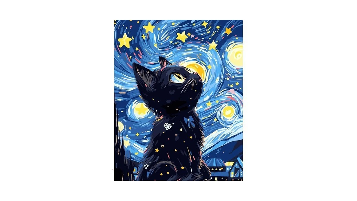 Yunnuo Paint By Numbers Kit For Adults Beginners Cat, 16x20